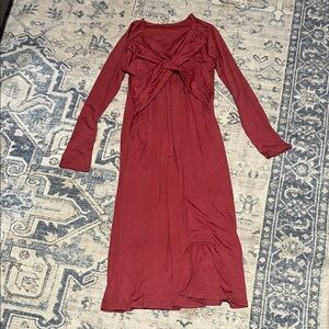 Elegant Red Long Sleeve Dress